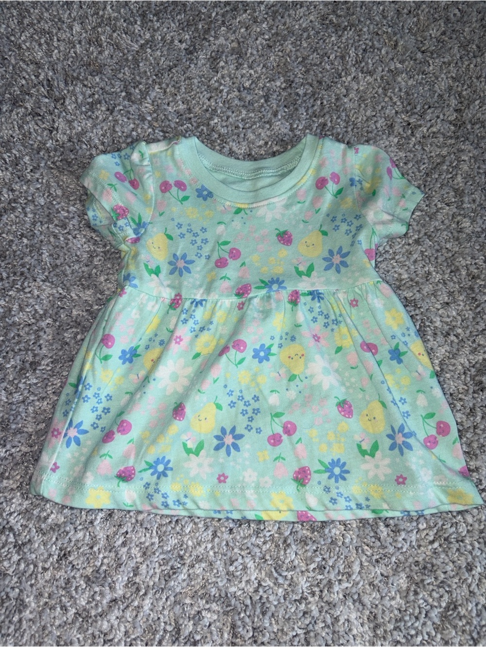 Baby girl 3-6M Mint Floral Short-Sleeve Dress